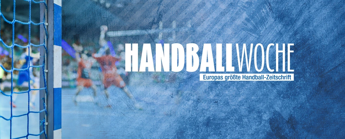 Handballwochen Titelbild mit Abbildung eines Handballspiels sowie dem Handballwochen Logo