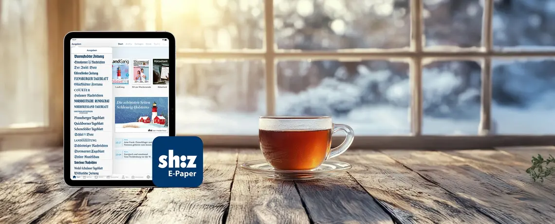 Tablet mit einem sh:z News icon