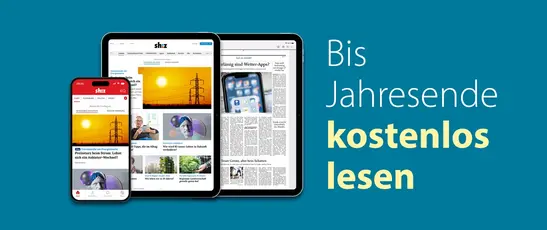 Abbildung der digitalen Produkte von sh:z Premium mit Text daneben "Bis Jahresende kostenlos lesen"