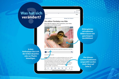 Tablet mit Artikelansicht