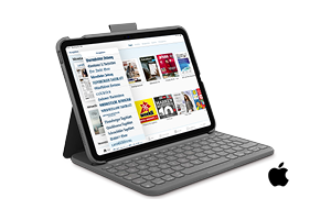  iPad 11 - 128 GB - silber mit Logitech Slim Folio Keyboard Cover